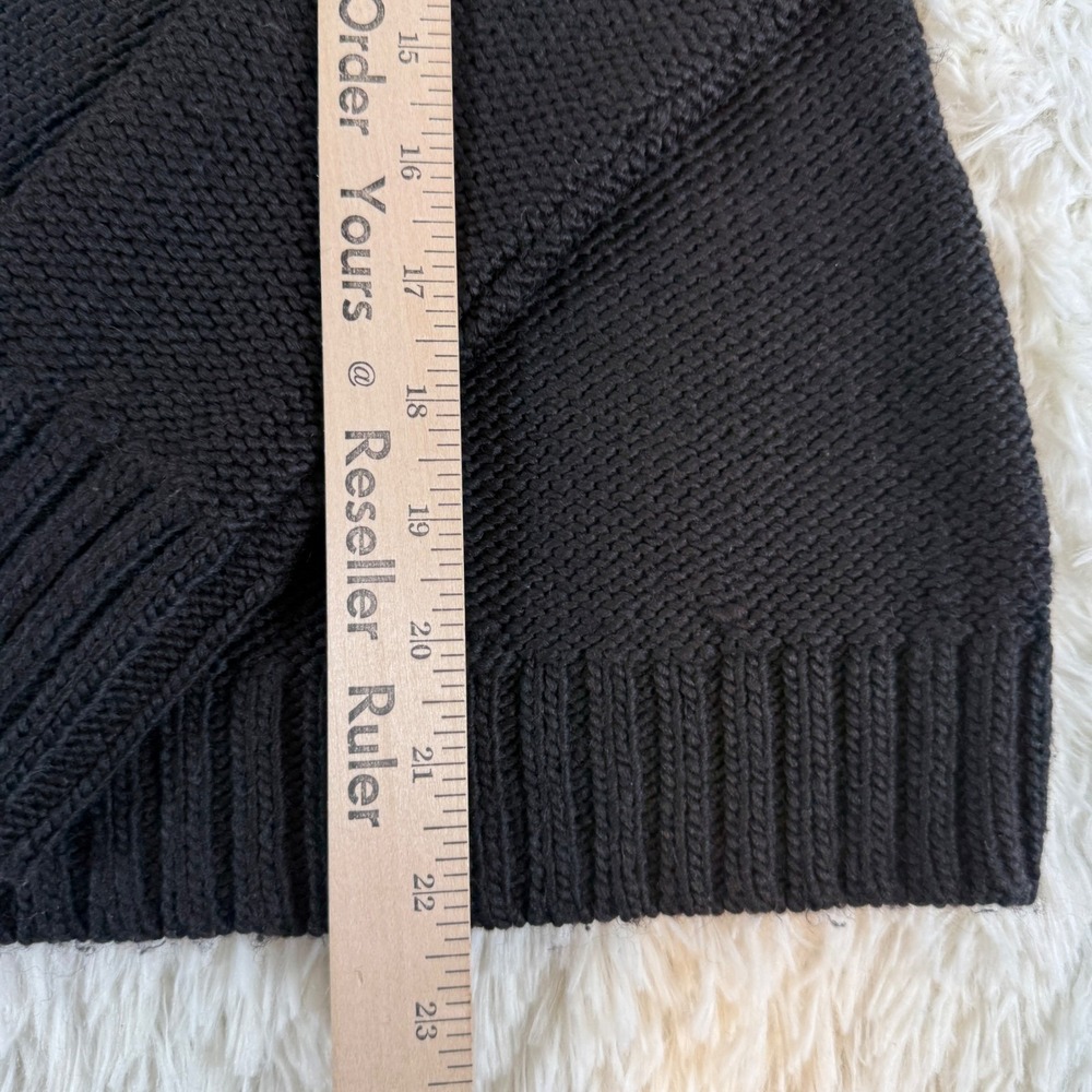 American Eagle Fair Isle Geometric Wool Knit Sweater Black White Women's Medium - Picture 7 of 11